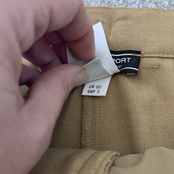 St John Sport by Marie Gray Tan Pants Womens Size 2 Stretch Career Casual Logo - Picture 11 of 11